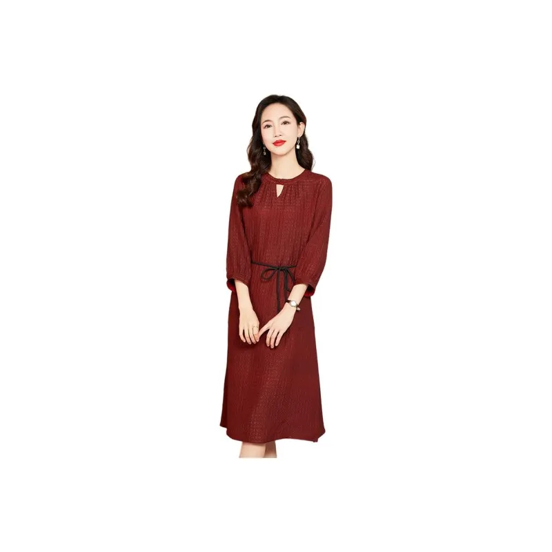Yi Mengyuan Silk Short Sleeved Dress Women's-0
