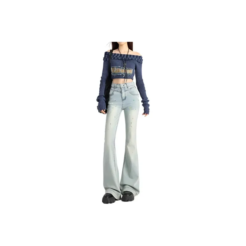 YINLEI Jeans Women's Light Blue-0