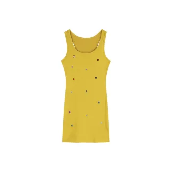 DOSOHEB Slip Dress Women's Yellow