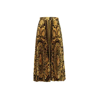 VERSACE Barocco Pleated Midi Skirt