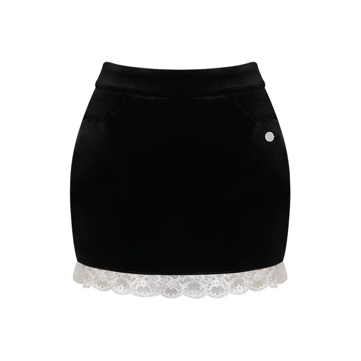 HUALINGTAITAI Casual Short Skirts Women's Black Lace-0