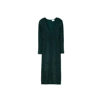 St. John Sequin-embellished V-neck Midi Dress