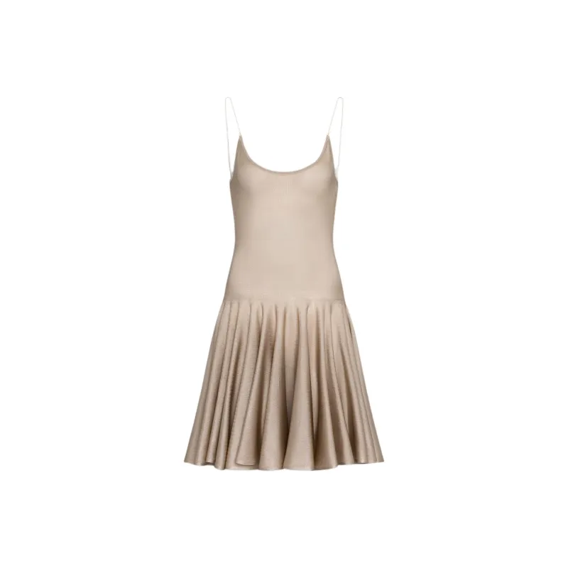 Alaia SS25 Slip Dress Women's Light Umber-0