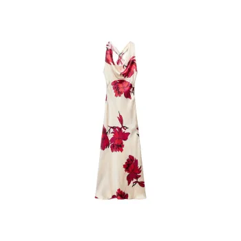 ZARA Sleeveless Dress Women's White/Red
