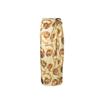 NANUSHKA Shell print Sarong Midi Skirt