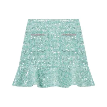 Self portrait Casual Short Skirts Women's Green Mixed Color