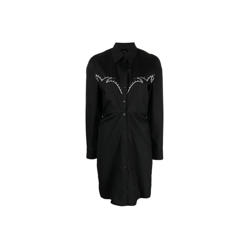 PINKO Embroidered Cotton Shirt Dress-0