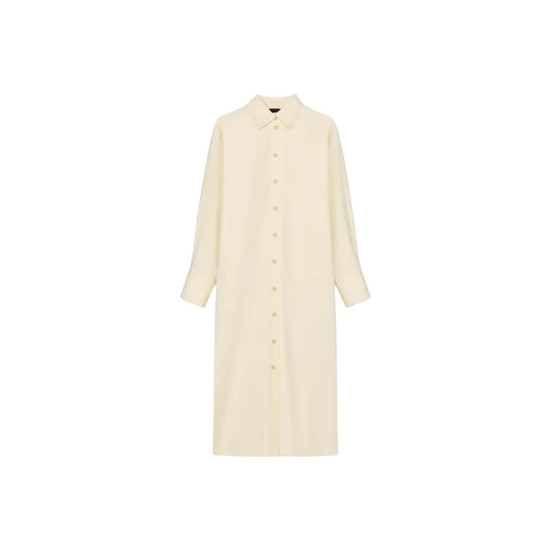 ZARA ZW Series Long Sleeved Dress Women's Light Yellow-0