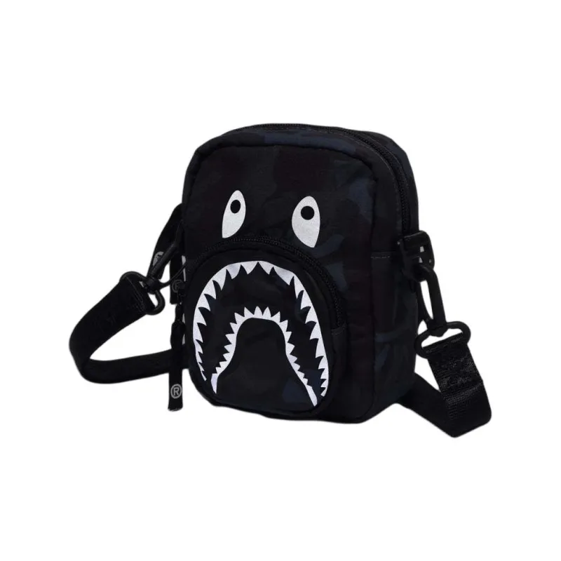 A BATHING APE MMJ Collaboration Polyester Shoulder Bag, Crossbody Bag Mini Men's Black-3