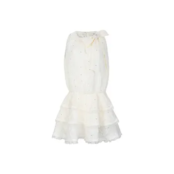 Qiuerle Sleeveless Dress Women's White