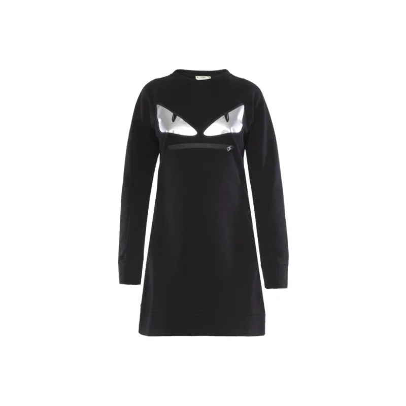 FENDI Long Sleeved Dresses Women's Black-0