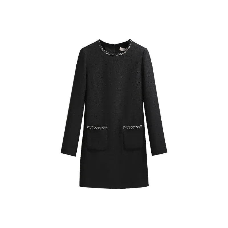Silky Queen Long-Sleeved Dresses Women's Black-0