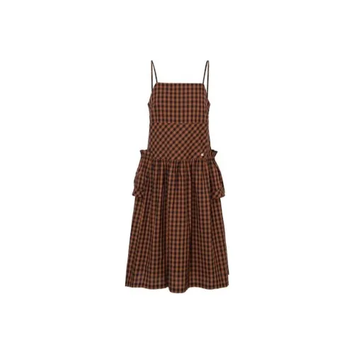 E.land Sleeveless Dress Women's Brown