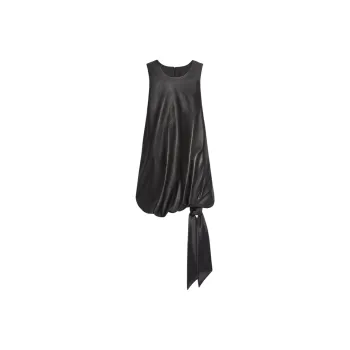 Helmut Lang Leather Puffball Minidress