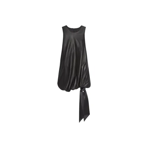 Helmut Lang Leather Puffball Minidress