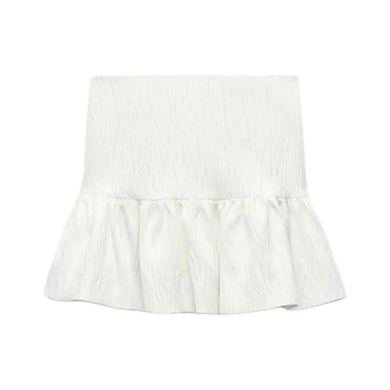 ZARA Casual Short Skirts Women's White-3