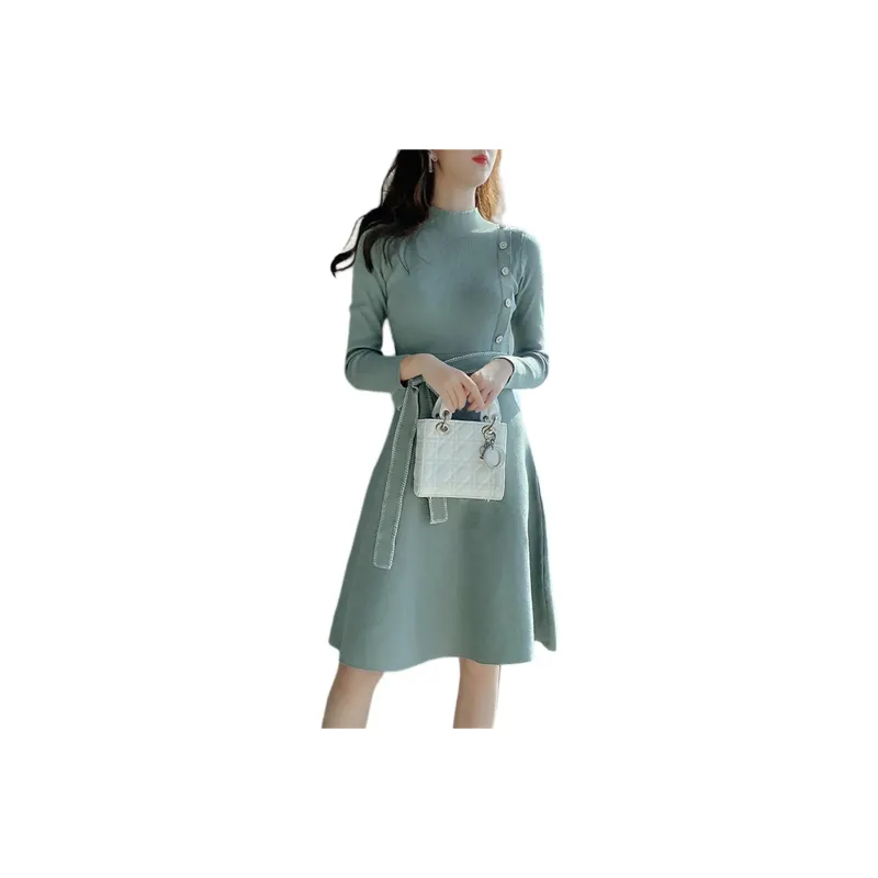 X MOOM Long Sleeved Dress Women's Light Blue-0