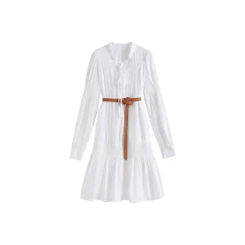 Shuhao Bai Long Sleeved Dress Women's White