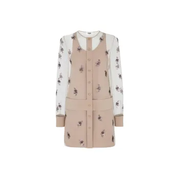FENDI Embroidered Tulle Mini Dress