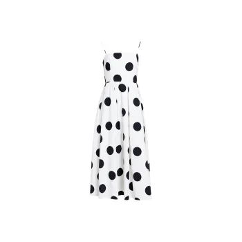 LIZZY Slip Dress Women's Black And White Dot