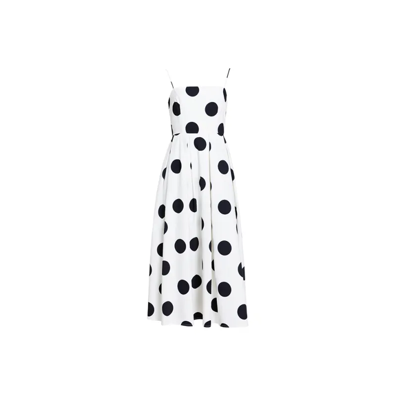 LIZZY Slip Dress Women's Black And White Dot-0