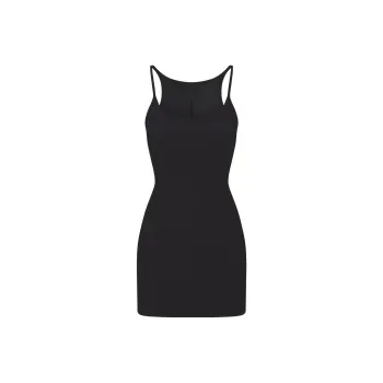 SKIMS COTTON RIB MINI CAMI DRESS Slip Dresses Women's SOOT/Smoke Gray