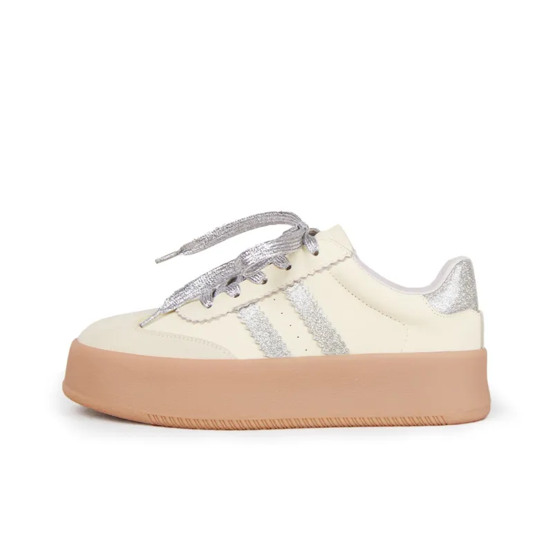 AQUASCUTUM Low Top Skateboard Shoes Women's White Silver-0