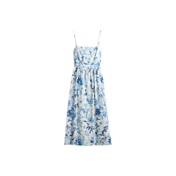 H&M Slip Dresses Women's White/Blue Floral
