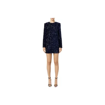 Elisabetta Franchi Long-Sleeved Dresses Women's Marine Blue