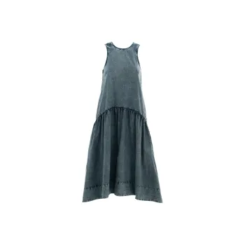 GANNI Poplin Open Back Midi Dress
