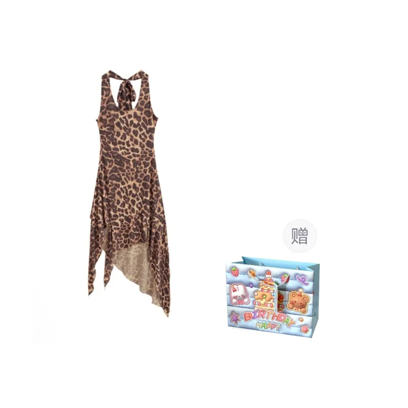 WOWI KCKS Sleeveless Dress Women's Leopard Print-0