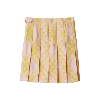 Burberry Checked Pleated Mini Skirt