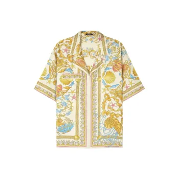 VERSACE Underwater Barocco Silk Shirt