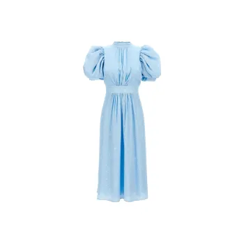 Rotate Textured Midi Puffy Dress
