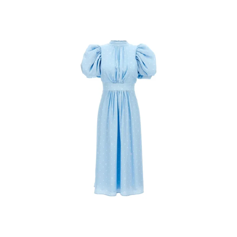 Rotate Textured Midi Puffy Dress-0