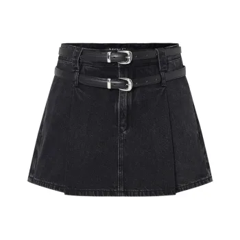 MO&CO Denim Short Skirts Women's Denim Black