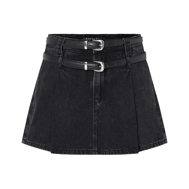 MO&CO Denim Short Skirts Women's Denim Black-0