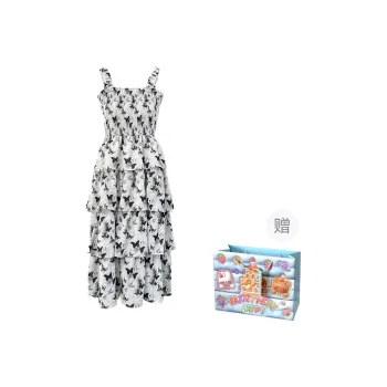 Gentle Welcome Slip Dress Women's White Butterfly Flower