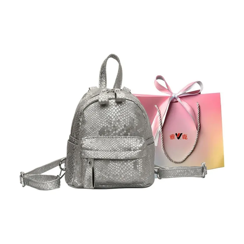 Yalu PU Backpack Regular Women's Black/Silver/Purple/White-5