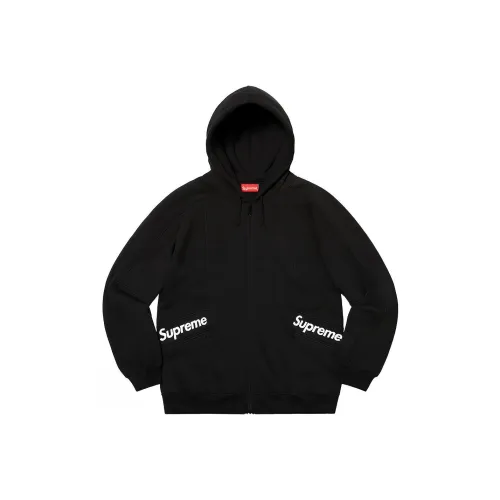 Supreme Color Blocked Zip Up Hooded Sweatshirt