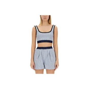 MARNI Stripe Jersey Jacquard Top 'Vivid Blue'