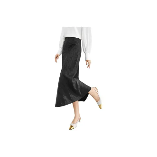 SENTUBILA Casual Long Skirts Women's Black