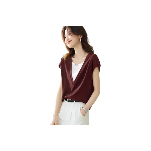 Mo Han Yi Mei T Shirt Women's Burgundy