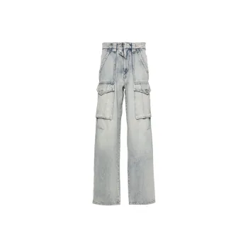 ISABEL MARANT ETOILE Heilani Mid Rise Faded Effect Cargo Jeans