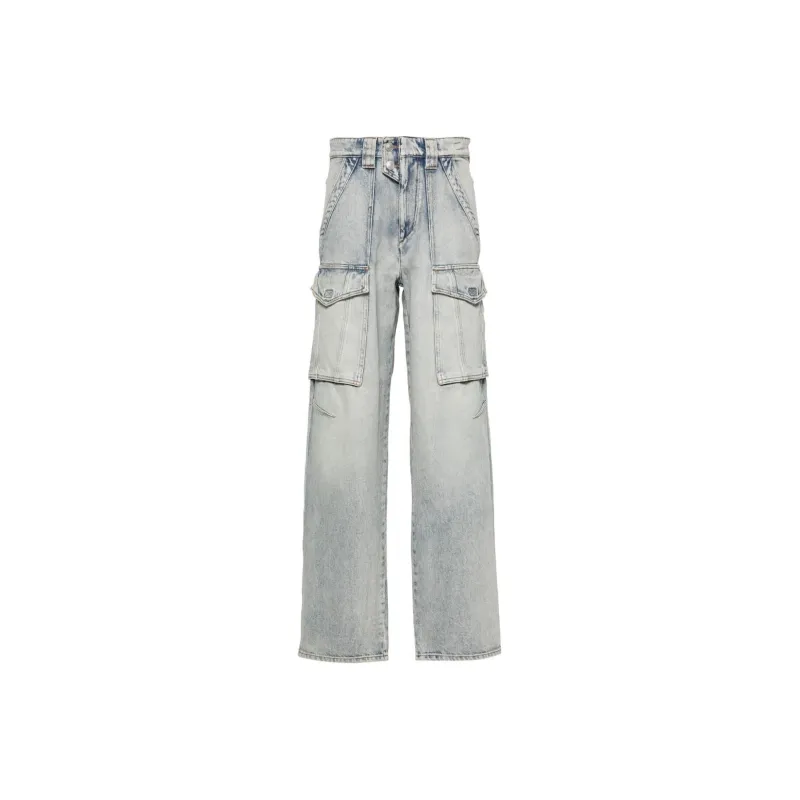 ISABEL MARANT ETOILE Heilani Mid Rise Faded Effect Cargo Jeans-0