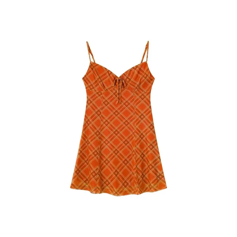 HUINIAN Slip Dresses Women's Orange-0