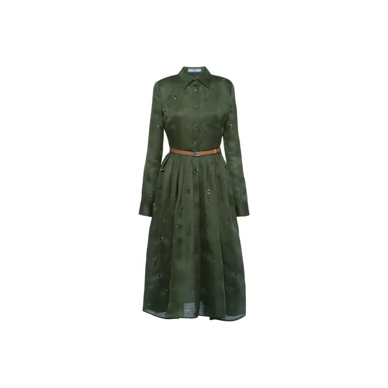 PRADA Long-Sleeved Dresses Women's Green-0