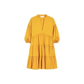 I BLUES Long Sleeved Dress Women's Ochre