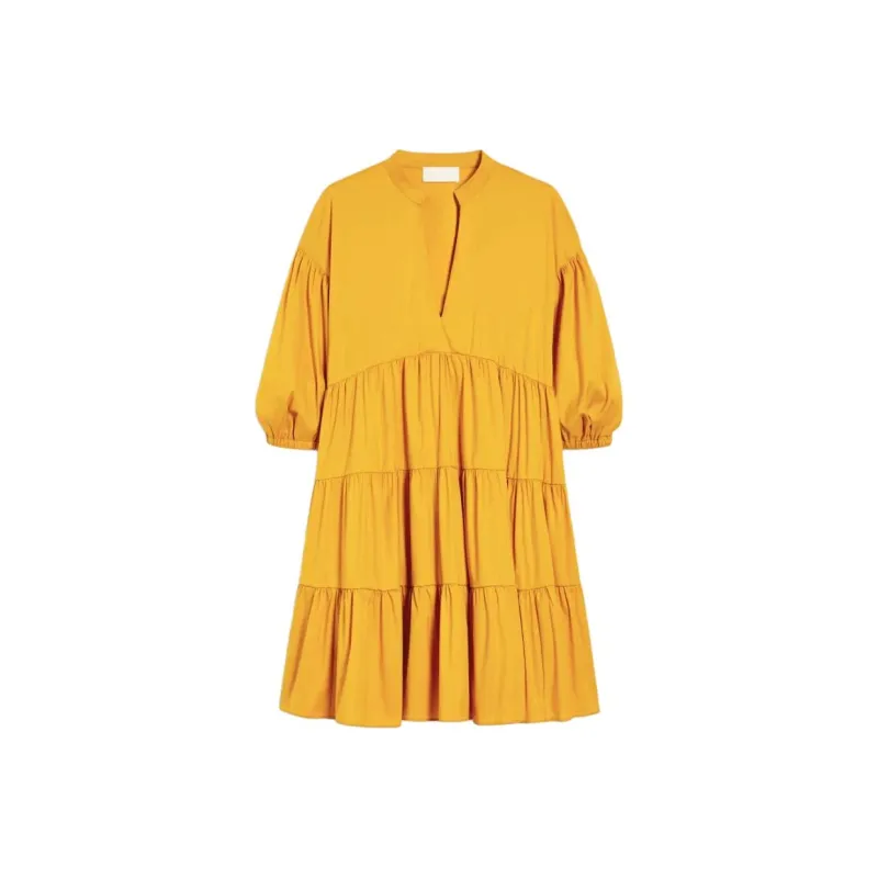 I BLUES Long Sleeved Dress Women's Ochre-0
