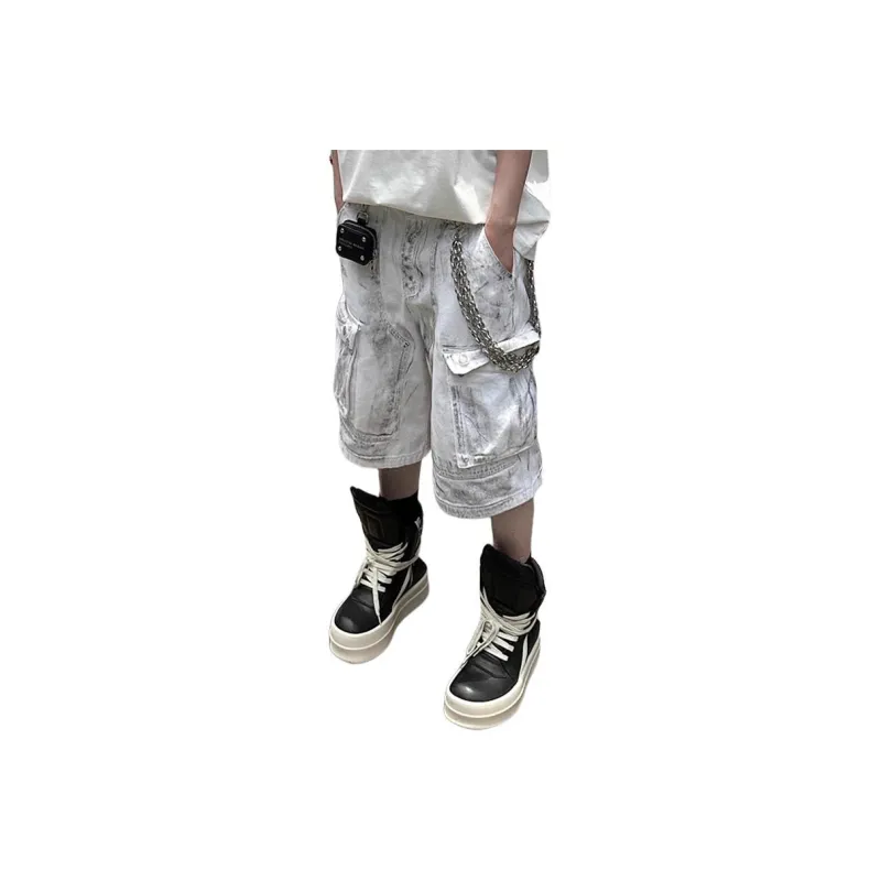 Weles Denim Shorts Unisex White-1